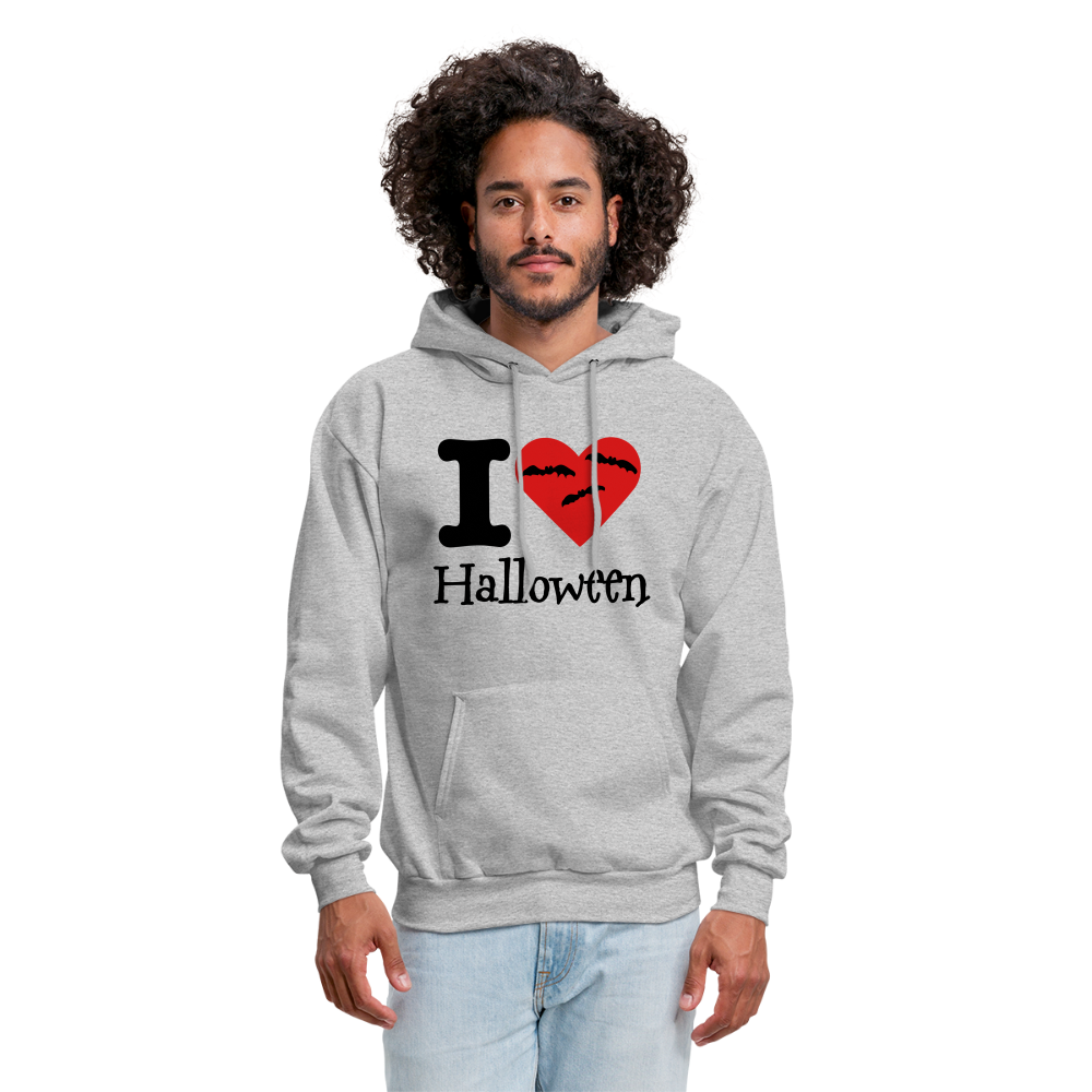 Men's Hanes Hoodie "I Love Halloween" - heather gray