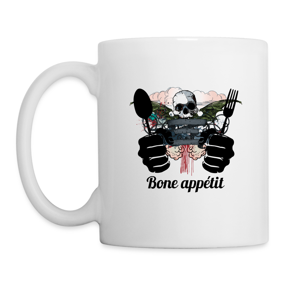 Coffee/Tea Mug "Bone appétit" - white