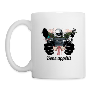 Coffee/Tea Mug "Bone appétit" - white