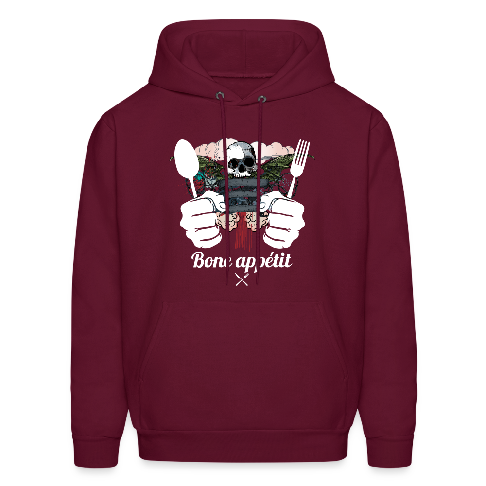 Men's Hanes Hoodie "Bone appétit" - burgundy