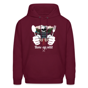 Men's Hanes Hoodie "Bone appétit" - burgundy