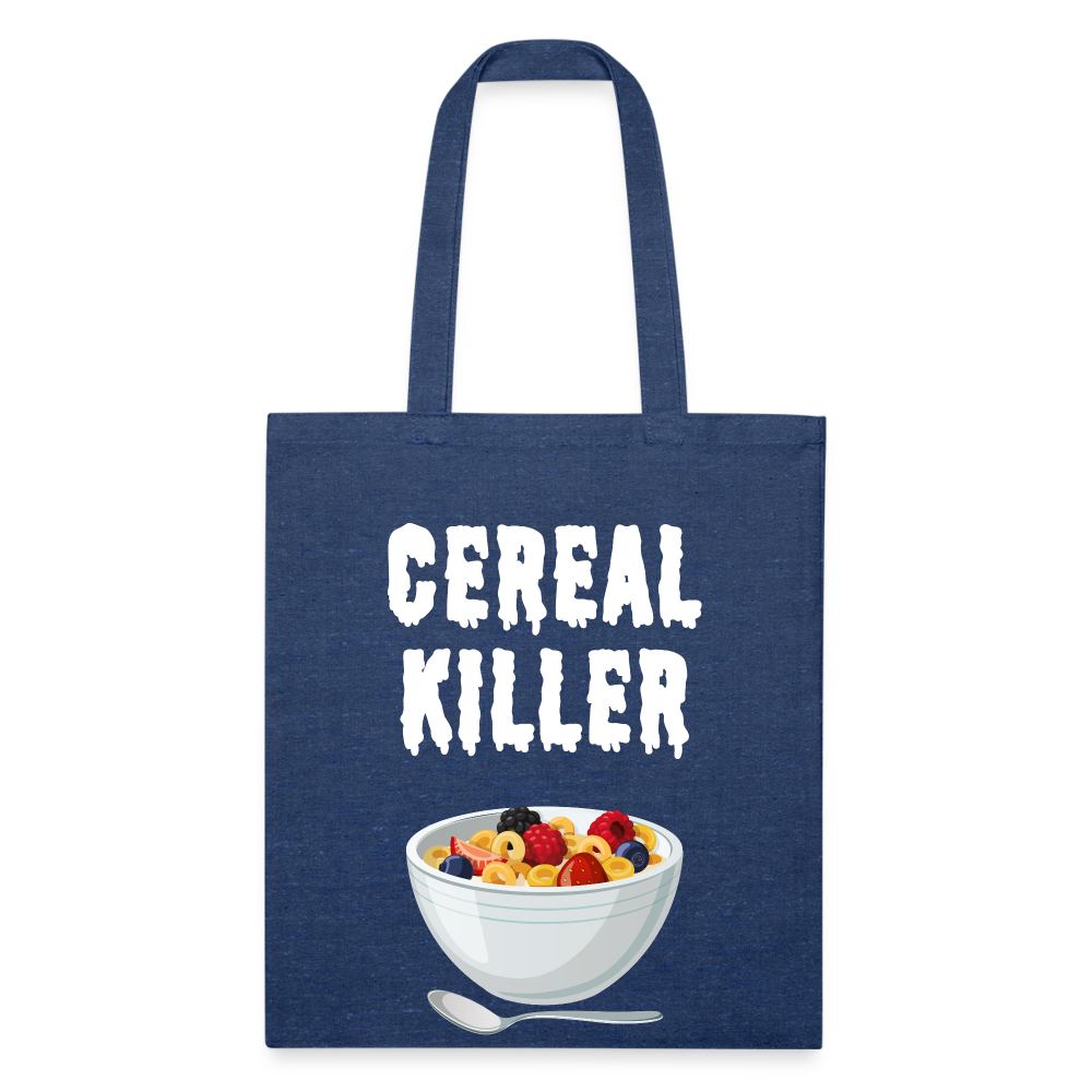 Recycled Tote Bag "Cereal Killer" - heather navy