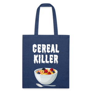 Recycled Tote Bag "Cereal Killer" - heather navy