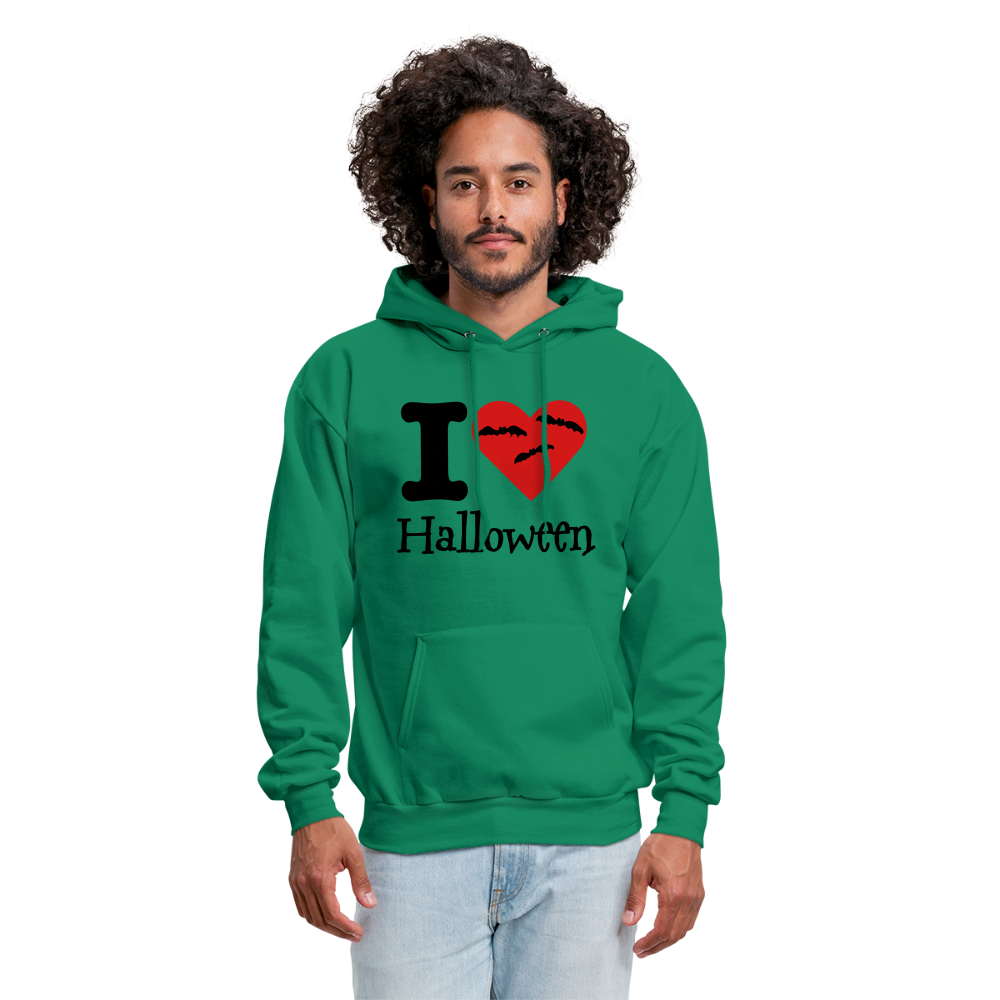 Men's Hanes Hoodie "I Love Halloween" - kelly green