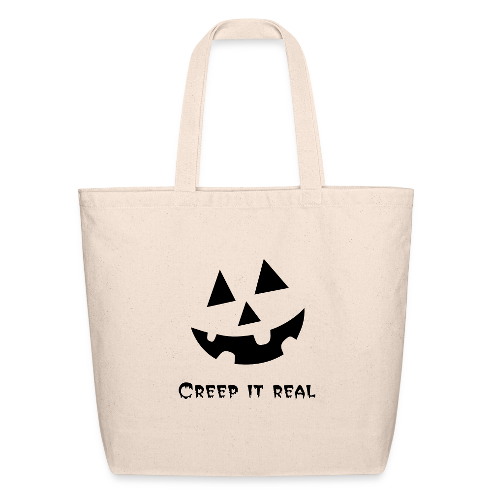 Eco-Friendly Cotton Tote "Jack-o'-lantern" 🎃 - natural