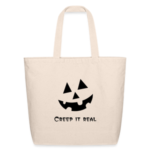 Eco-Friendly Cotton Tote "Jack-o'-lantern" 🎃 - natural