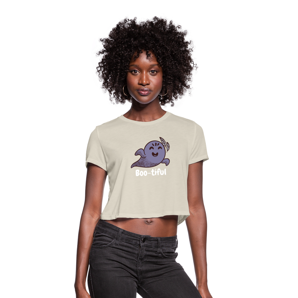 Women's Cropped T-Shirt "Boo-tiful" - dust