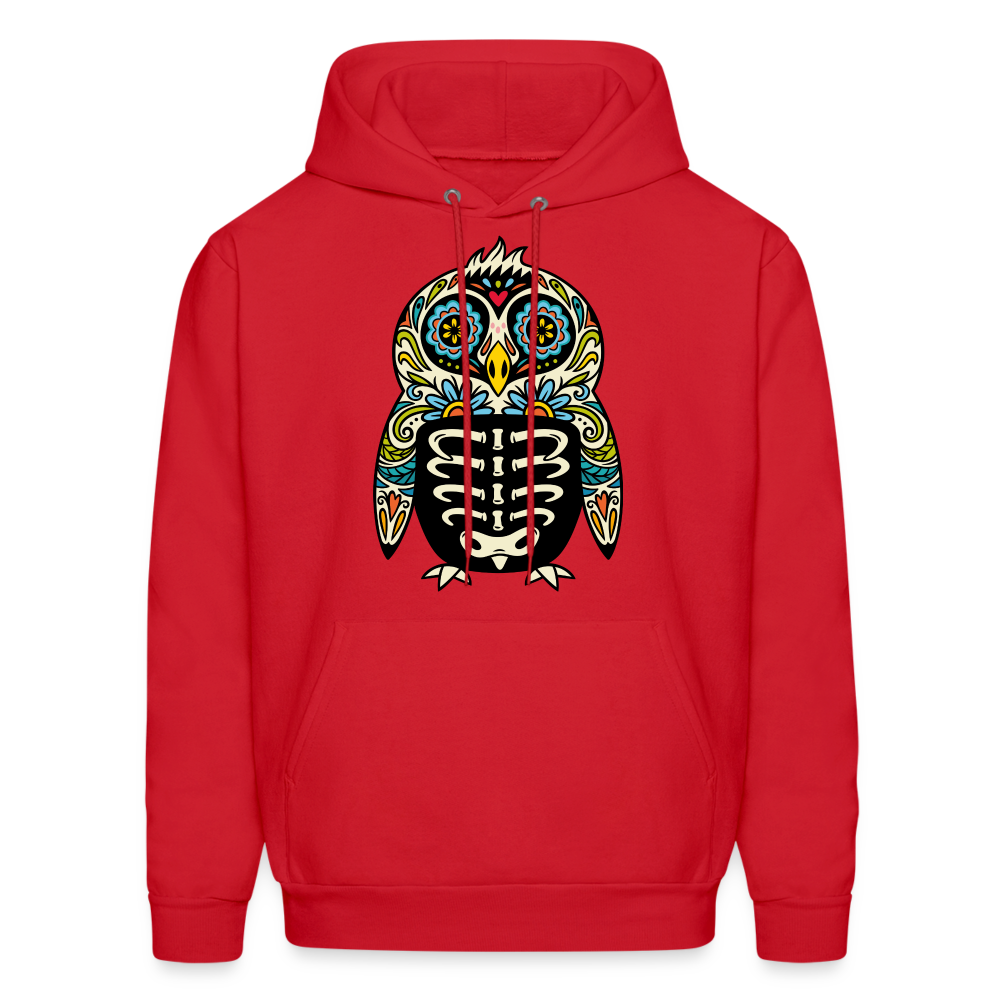 Men's Hoodie "Colorful Owl" - red