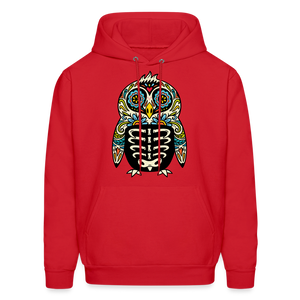 Men's Hoodie "Colorful Owl" - red