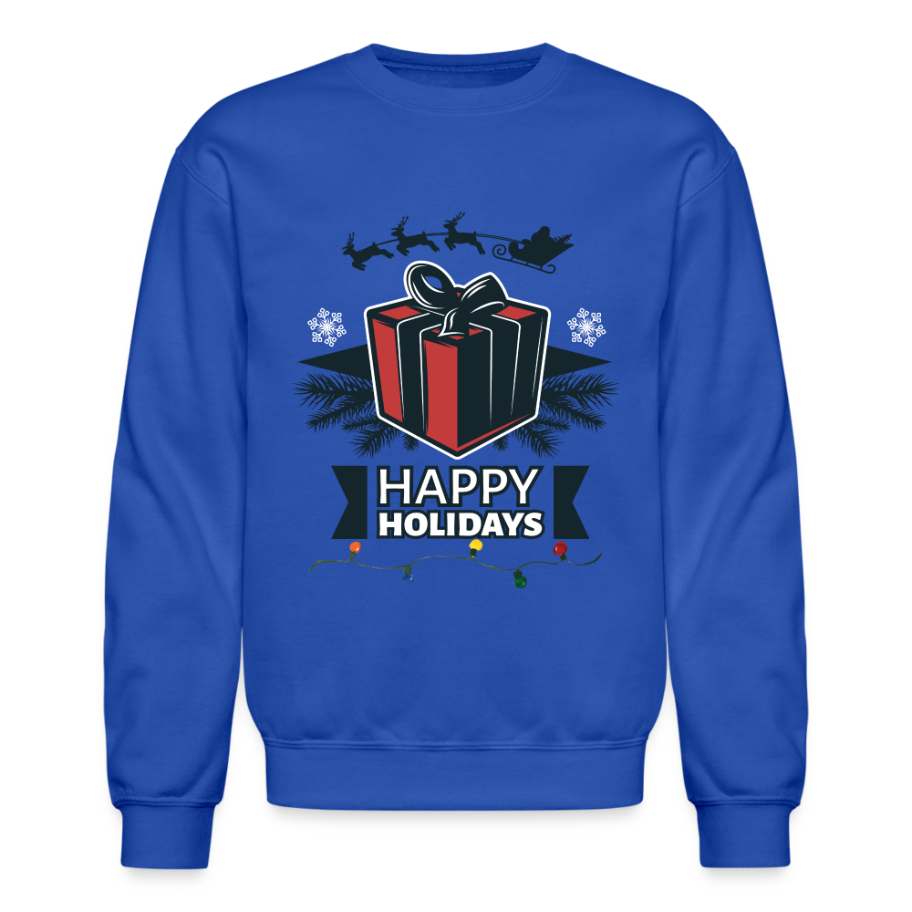 Crewneck Sweatshirt "Happy Holidays" - royal blue