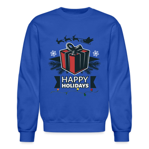 Crewneck Sweatshirt "Happy Holidays" - royal blue