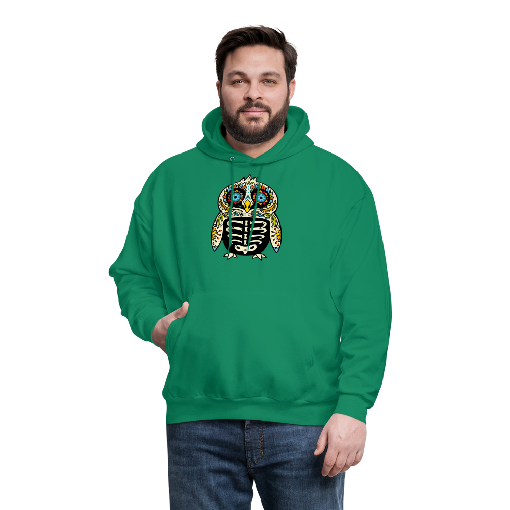 Men's Hoodie "Colorful Owl Blue Eyes" - kelly green