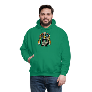 Men's Hoodie "Colorful Owl Blue Eyes" - kelly green