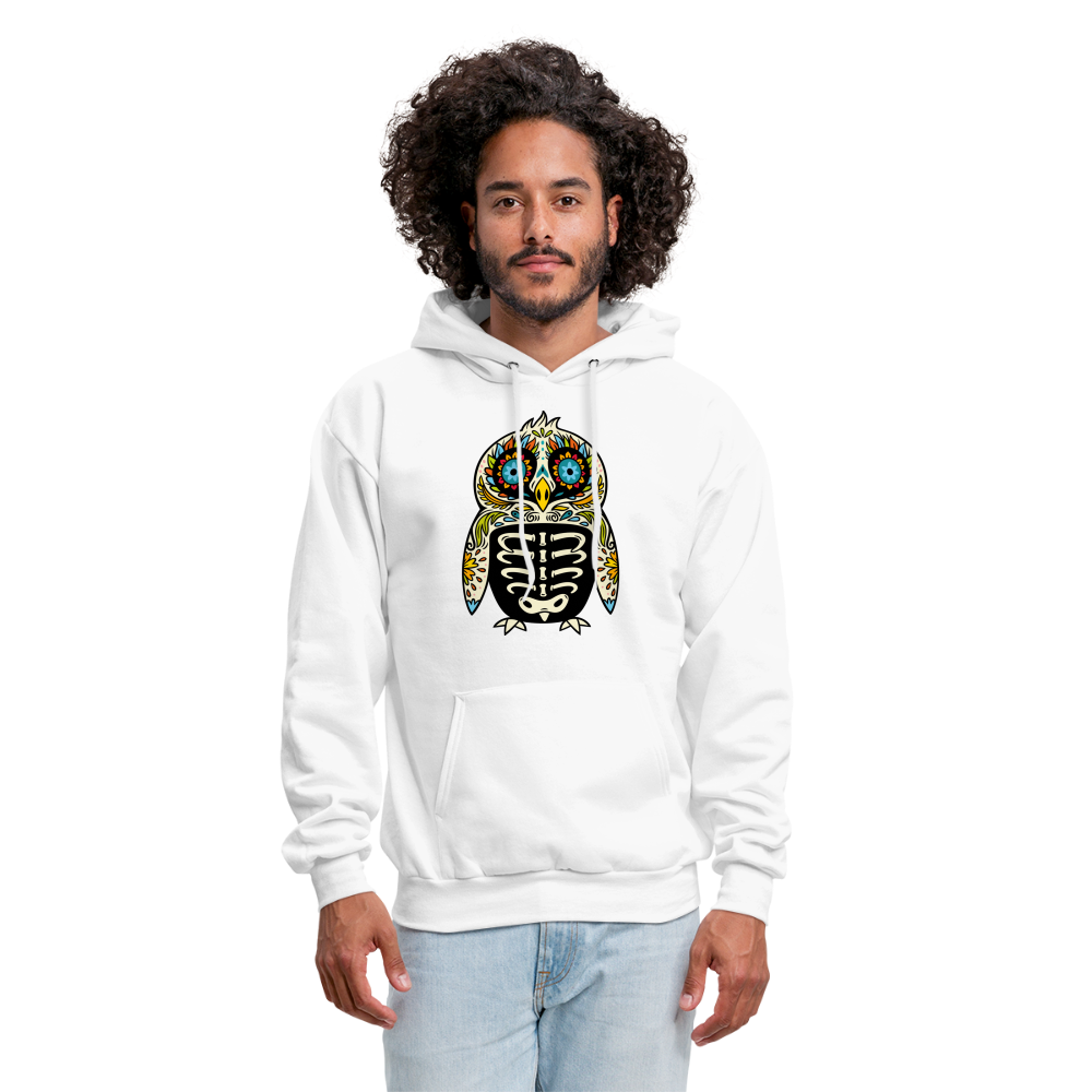 Men's Hoodie "Colorful Owl Blue Eyes" - white