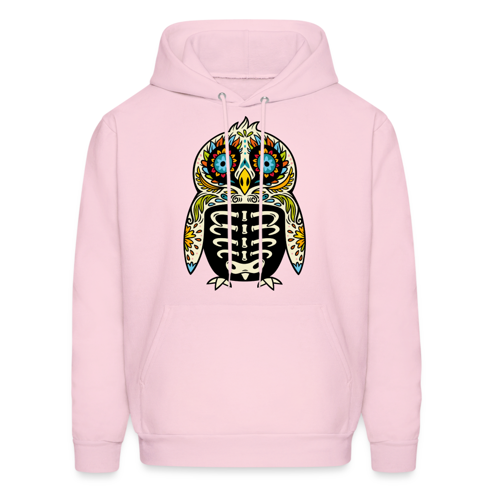 Men's Hoodie "Colorful Owl Blue Eyes" - pale pink