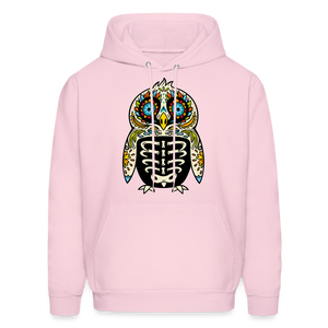 Men's Hoodie "Colorful Owl Blue Eyes" - pale pink