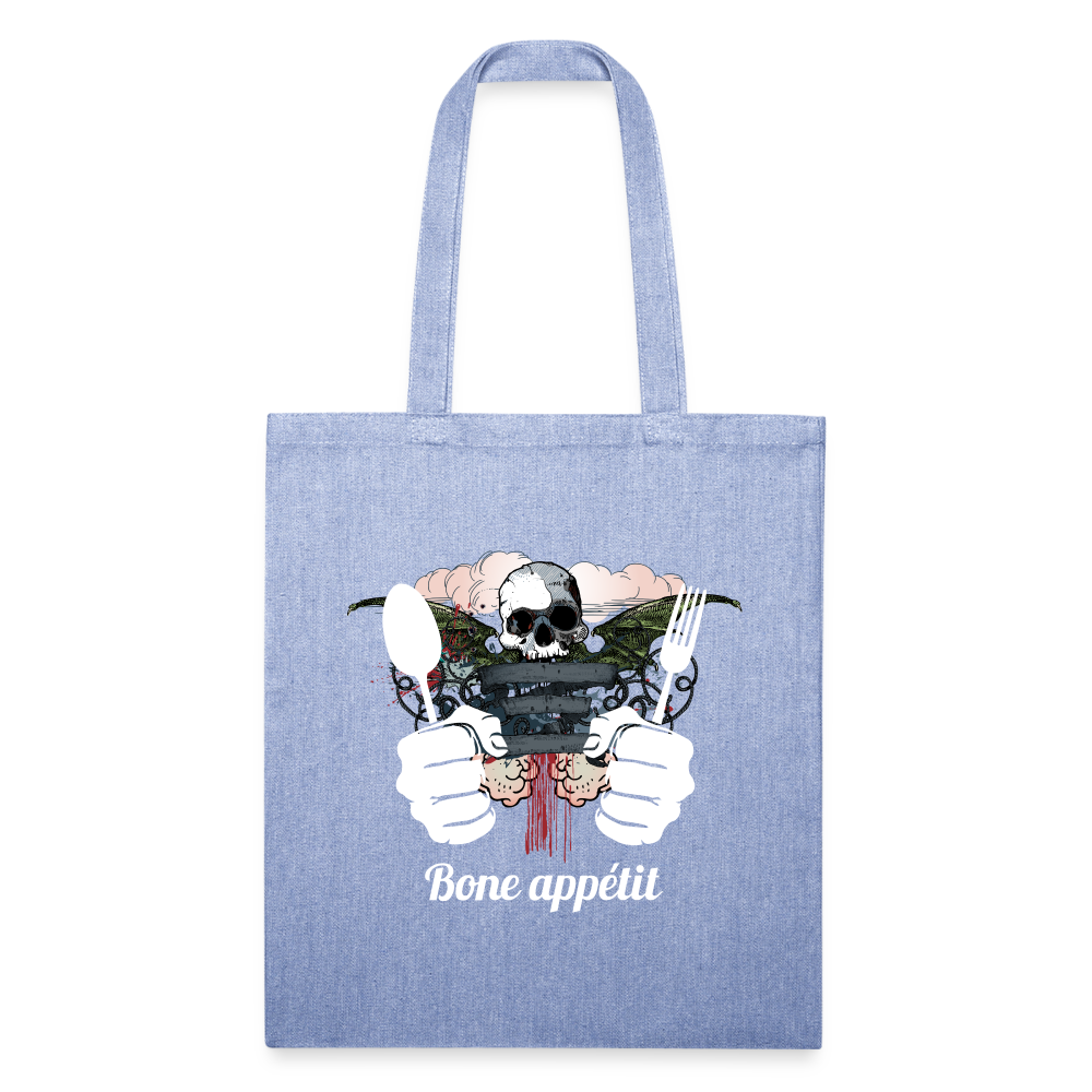 Recycled Tote Bag "Bone appétit" - light Denim