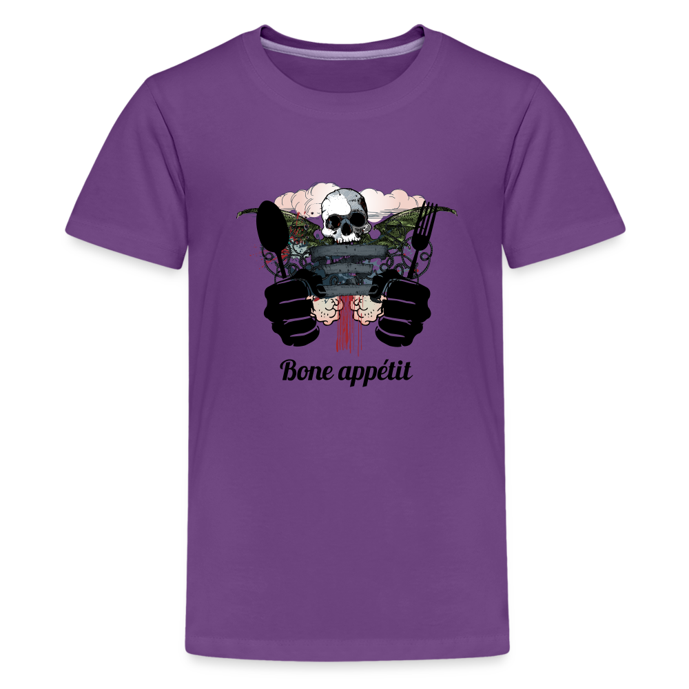 Kids' Premium T-Shirt "Bone appétit" - purple