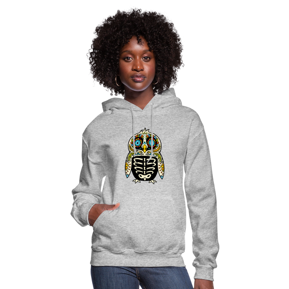 Women's Hoodie "Colorful Owl Blue Eyes" - heather gray