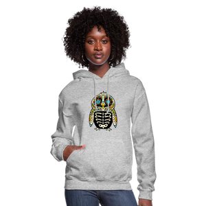 Women's Hoodie "Colorful Owl Blue Eyes" - heather gray