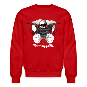 Crewneck Sweatshirt "Bone appétit" - red