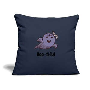 Throw Pillow Cover 18” x 18” "Boo-tiful" - navy