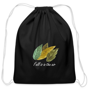 Cotton Drawstring Bag "Fall is in the air" - black