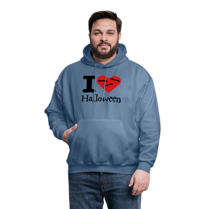 Men's Hanes Hoodie "I Love Halloween" - denim blue