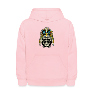 Kids' Hoodie "Colorful Owl Blue Eyes" - pink