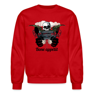 Crewneck Sweatshirt "Bone appétit" - red