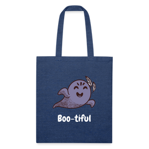 Recycled Tote Bag "Boo-tiful" - heather navy