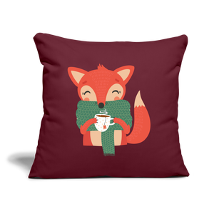 Throw Pillow Cover 18” x 18” "Cozy time" - burgundy