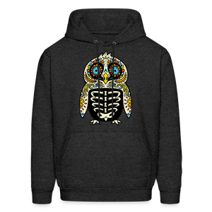 Men's Hoodie "Colorful Owl Blue Eyes" - charcoal grey