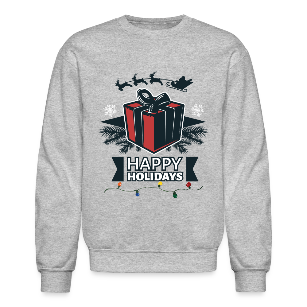 Crewneck Sweatshirt "Happy Holidays" - heather gray