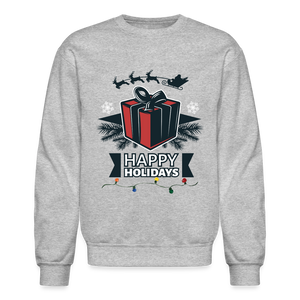 Crewneck Sweatshirt "Happy Holidays" - heather gray