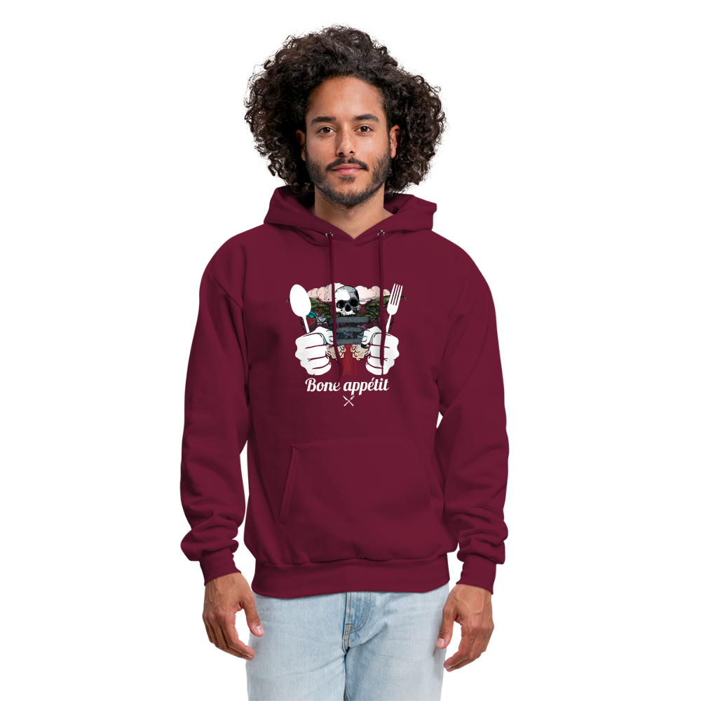 Men's Hanes Hoodie "Bone appétit" - burgundy