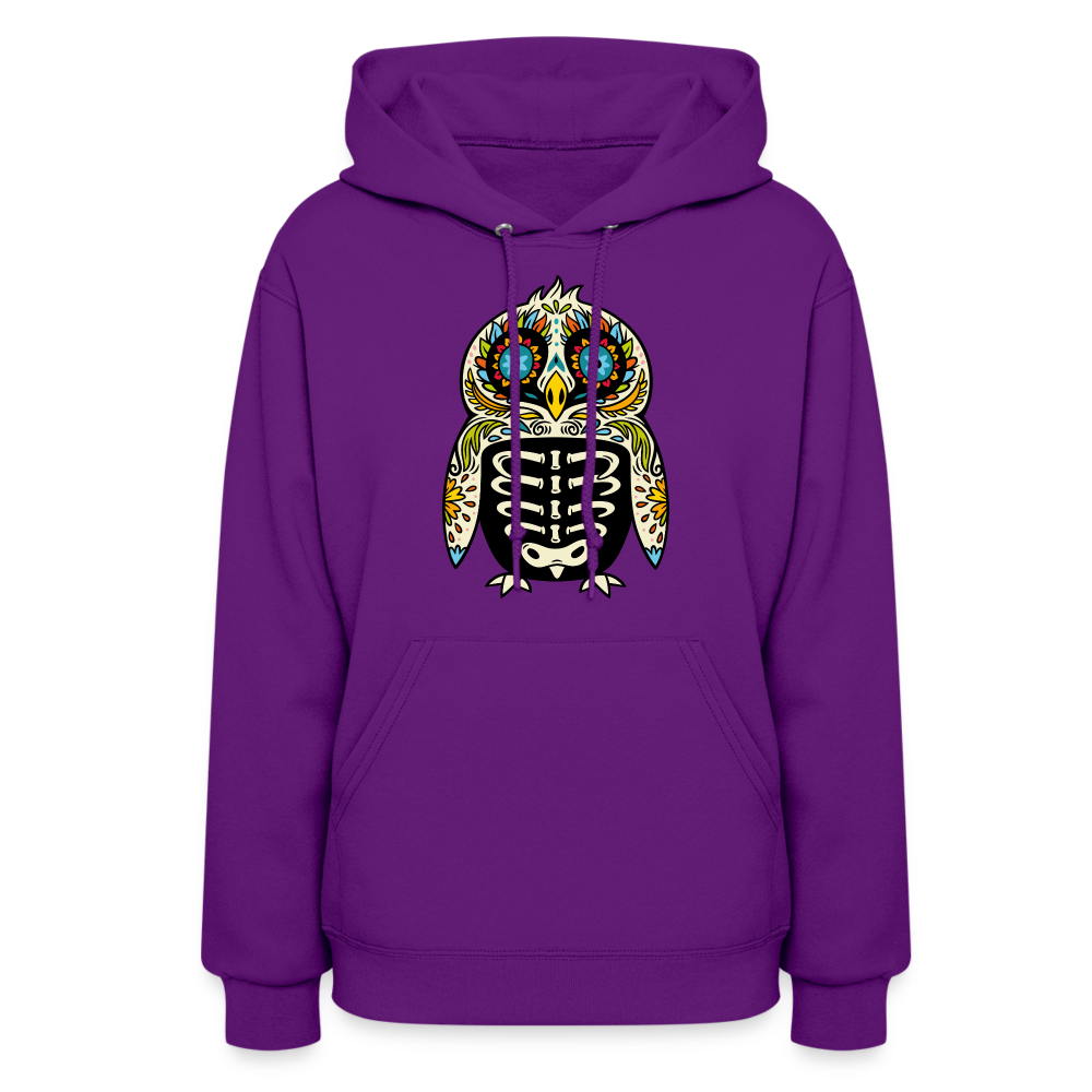 Women's Hoodie "Colorful Owl Blue Eyes" - purple