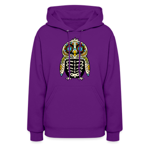 Women's Hoodie "Colorful Owl Blue Eyes" - purple