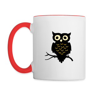 Contrast Mug "Cute Owl" - white/red