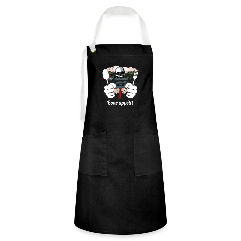 Artisan Apron "Bone appétit" - black/white