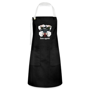 Artisan Apron "Bone appétit" - black/white