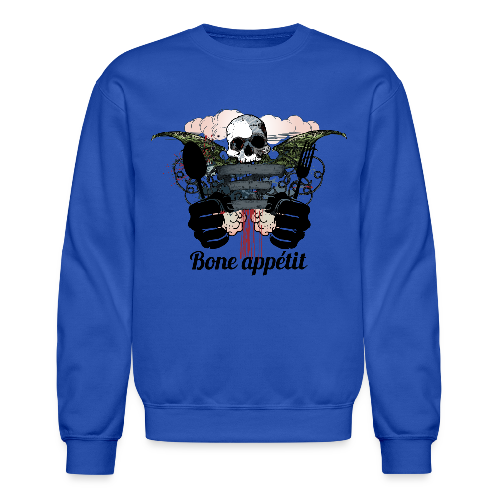 Crewneck Sweatshirt "Bone appétit" - royal blue