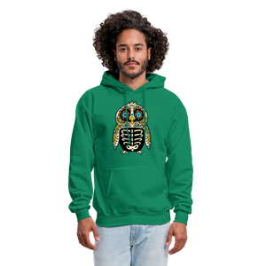 Men's Hoodie "Colorful Owl Blue Eyes" - kelly green