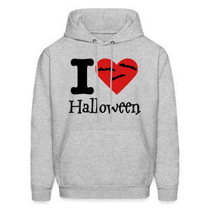 Men's Hanes Hoodie "I Love Halloween" - heather gray