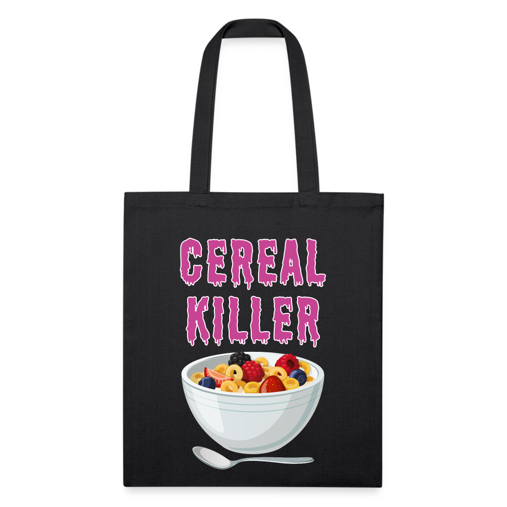 Recycled Tote Bag "Cereal Killer" - black