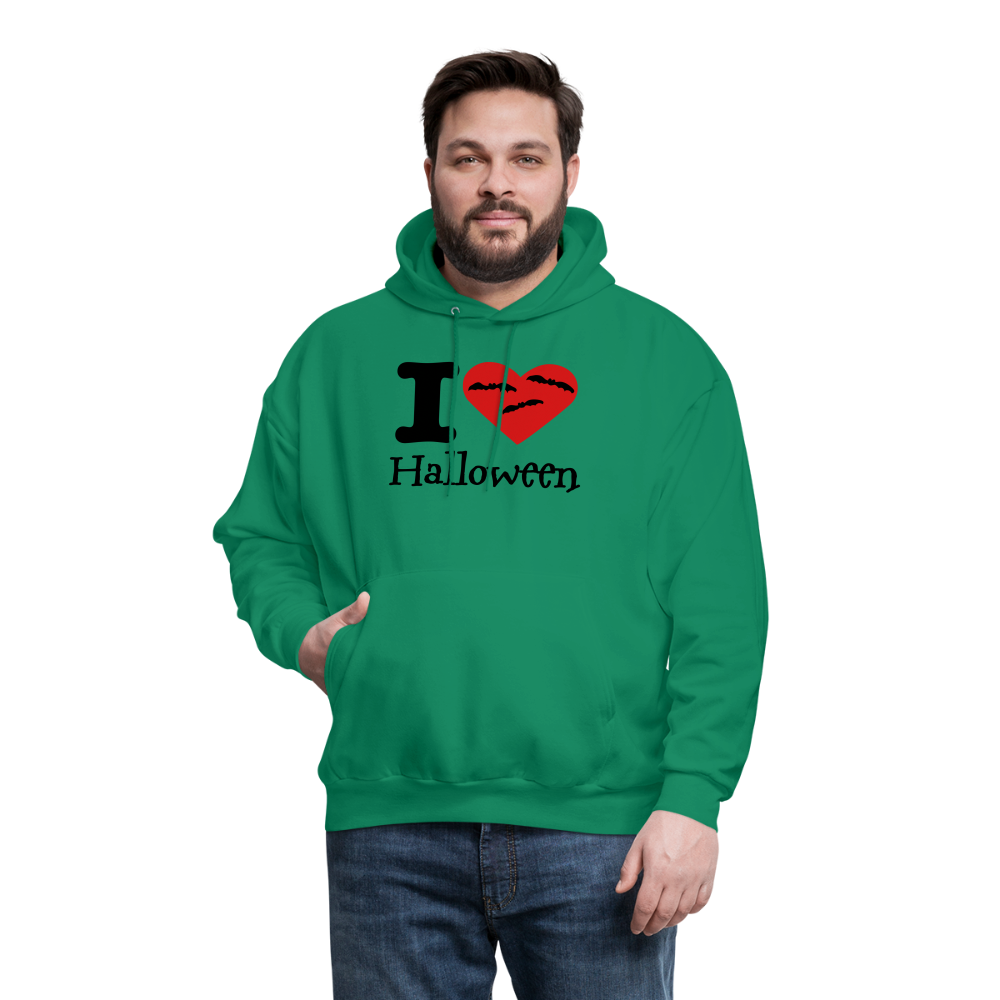 Men's Hanes Hoodie "I Love Halloween" - kelly green