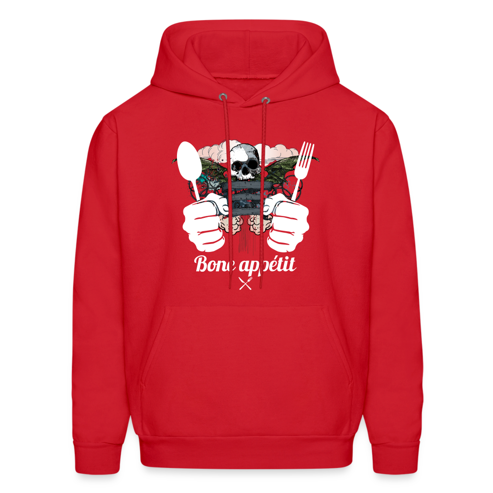 Men's Hanes Hoodie "Bone appétit" - red