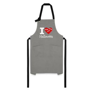 Artisan Apron "I Love Halloween" - gray/black