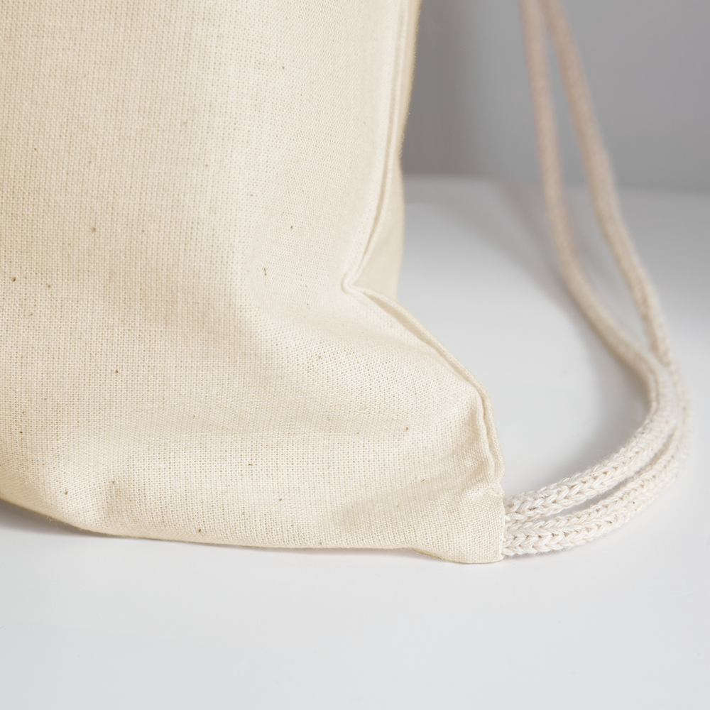 Cotton Drawstring Bag "Coffee is a hug in a Mug" - natural