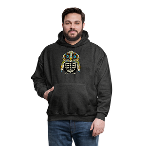 Men's Hoodie "Colorful Owl Blue Eyes" - charcoal grey